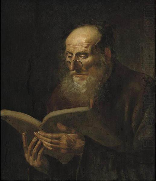 Bearded man reading, unknow artist